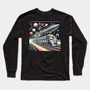 Cosmic Railways: Journey on the Starlight Express Long Sleeve T-Shirt